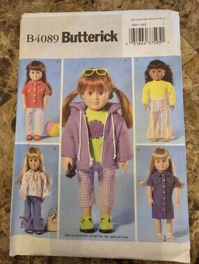 UNCUT Butterick Pattern 4089 Doll Clothes For 18" Dolls New Old Stock